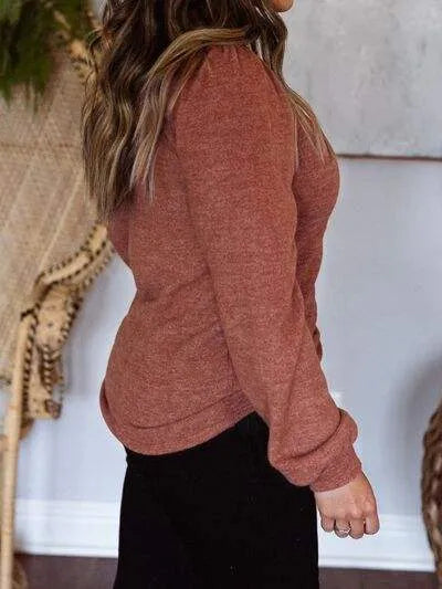 Plus Size Square Neck Long Sleeve T-Shirt Women's T-Shirts - Tophatter Daily Deals